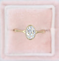 2.0 CT Oval Cut Moissanite Bezel Engagement Ring