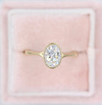 2.0 CT Oval Cut Moissanite Bezel Engagement Ring
