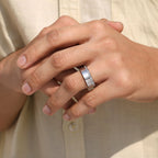 Men's Round Cut Ring With Hidden Pave Style