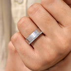 Men's Round Cut Ring With Hidden Pave Style