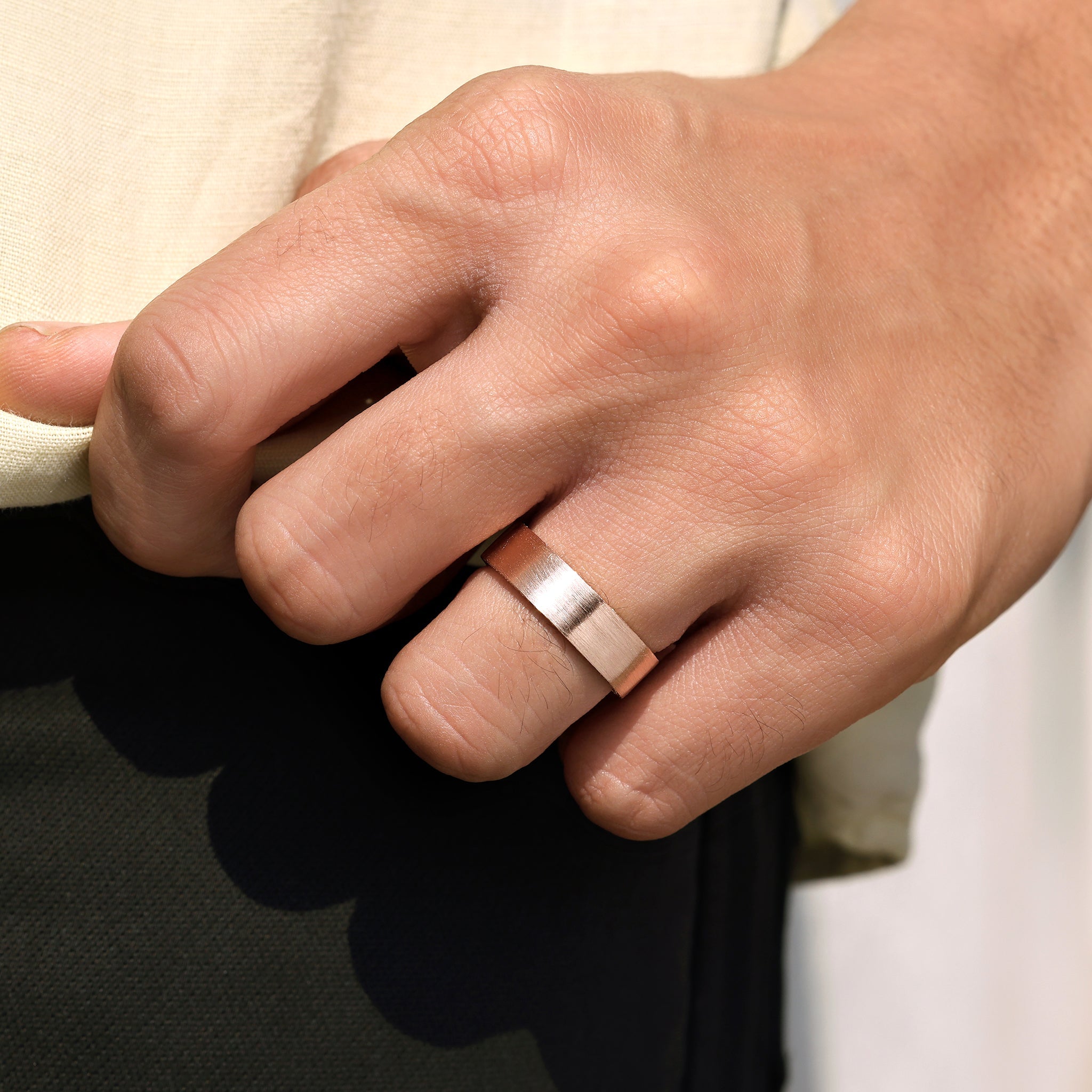 Round Diamond Matte Finish Men's Eternity Ring Secondary image