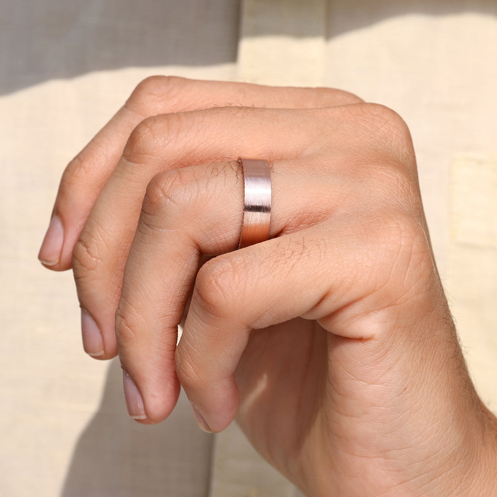 Round Diamond Matte Finish Men's Eternity Ring