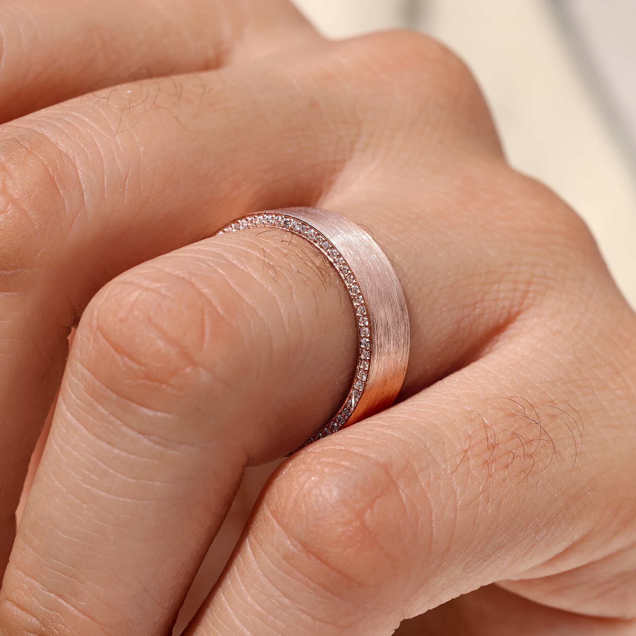 Pave Wedding Band - Rose Gold