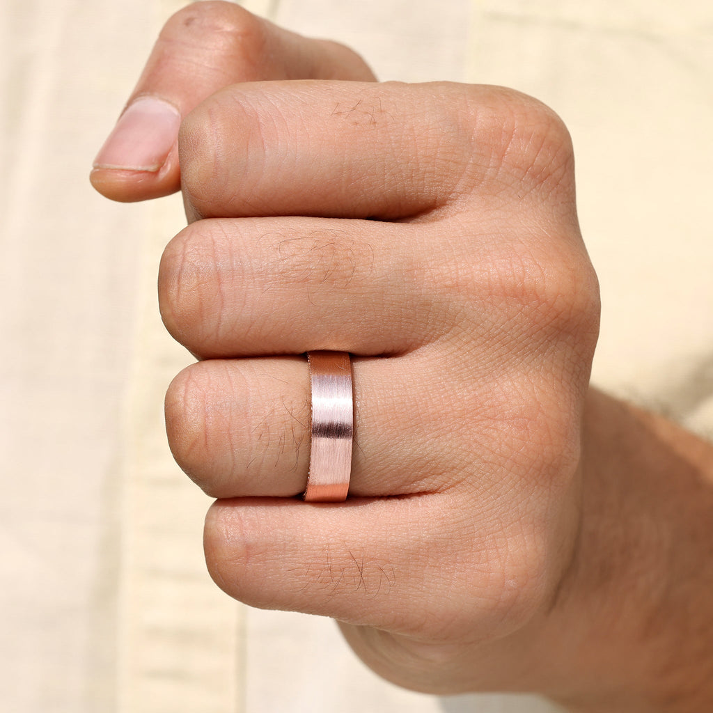 Round Diamond Matte Finish Men's Eternity Ring