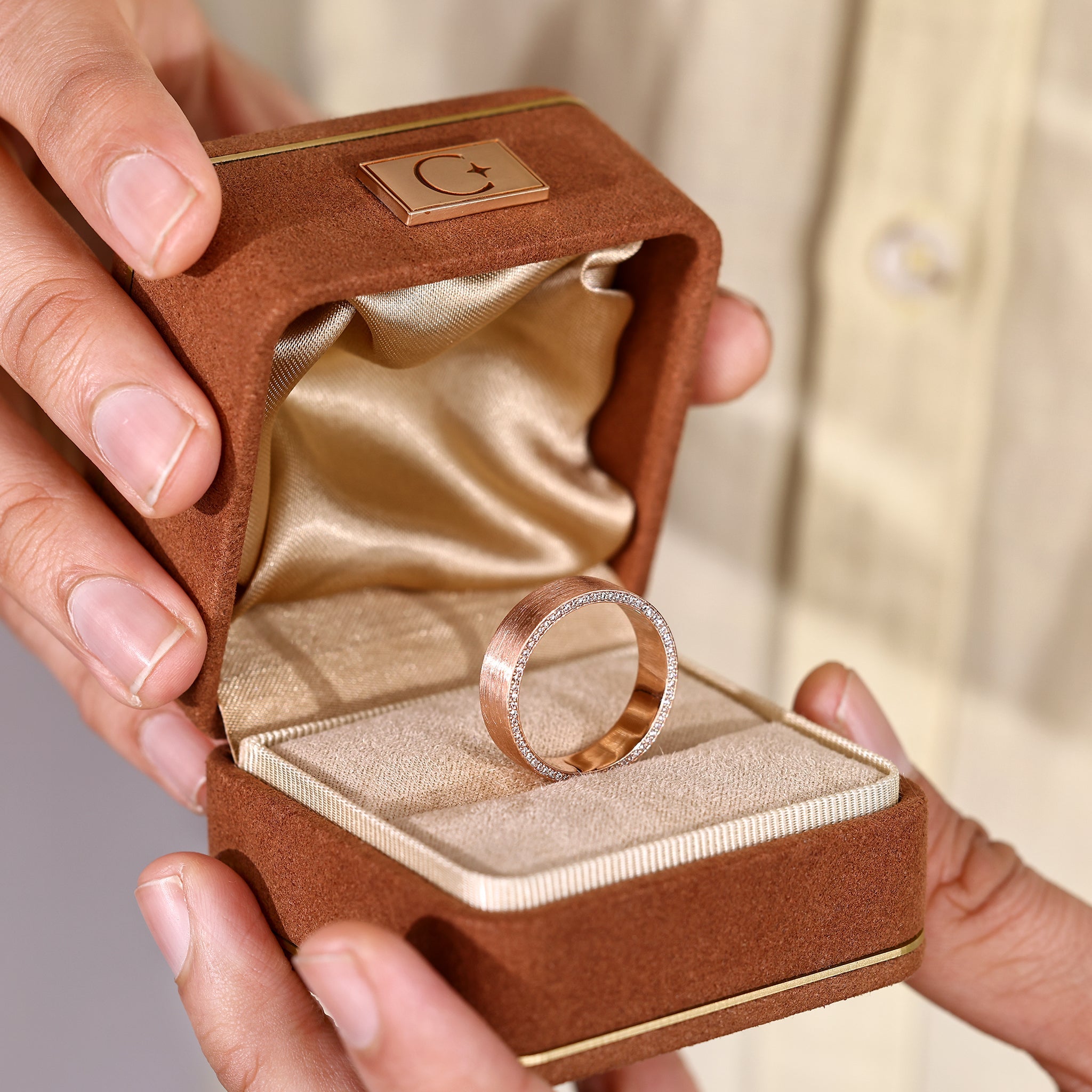 Pave Wedding Band - Rose Gold