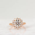 2.0 CT Round Cut Moissanite Halo Engagement Ring