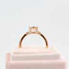 1.00 CT Pear Cut Moissanite Bezel Solitaire Engagement Ring
