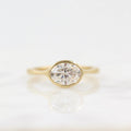 1.5 CT East West Oval Cut Moissanite Solitaire Engagement Ring