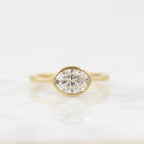 1.5 CT East West Oval Cut Moissanite Solitaire Engagement Ring