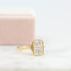 2.00 CT Radiant Moissanite Bezel Solitaire Engagement Ring