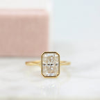 2.00 CT Radiant Moissanite Bezel Solitaire Engagement Ring