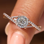 Portuguese Diamond Ring With Round Cut Pave Band