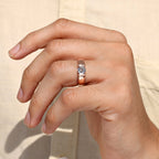 Tension Set Portuguese Cut Men's Solitaire Ring