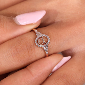 Rose Gold Taurus Ring With Halo Design