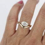 1.5 CT East West Oval Cut Moissanite Solitaire Engagement Ring