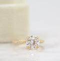 2.00 CT Round Moissanite Solitaire Pave Setting Engagement Ring