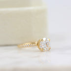 2.00 CT Round Moissanite Solitaire Pave Setting Engagement Ring