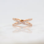 0.51 TCW Round Cut Criss Cross Moissanite Wedding Band
