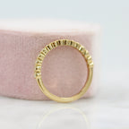 0.22 TCW Round Milgrain Half Eternity Moissanite Wedding Band