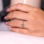 Yellow Gold Cancer Ring With Round Side Stone