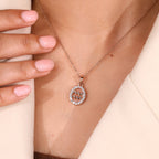 Halo Aquarius Pendant In Rose Gold