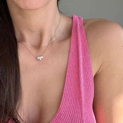 Triple pear moissanite diamond necklace