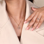 Halo Pisces Pendant In Yellow Gold