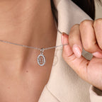Halo Design Libra Pendant In White Gold