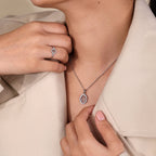 Halo Design Libra Pendant In White Gold