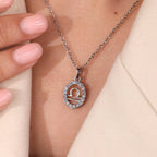 Halo Design Libra Pendant In White Gold