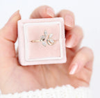 0.6 CT Marquis Cut Cluster Style Moissanite Engagement Ring