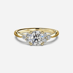 1.84  CT Round Moissanite Cluster Engagement Ring