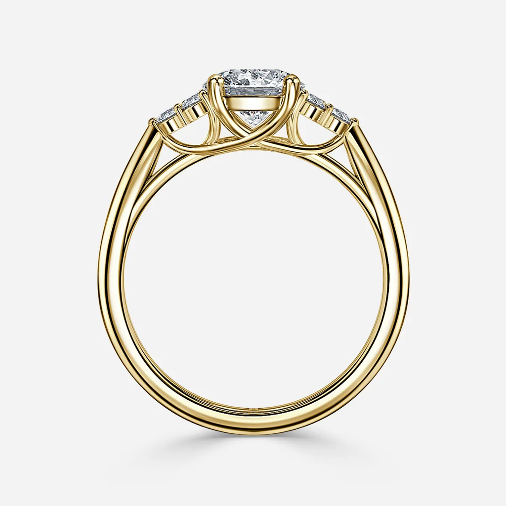 1.84  CT Round Moissanite Cluster Engagement Ring