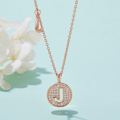 Personalized "J" latter diamond necklace