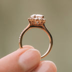 1.35 CT Round Cut Halo Style Moissanite Engagement Ring