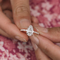 1.80 - 3.80 CT Pear Moissanite Pave Engagement Ring