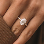 2.05 CT Oval Cut Moissanite Hidden Halo Pave Setting Engagement Ring