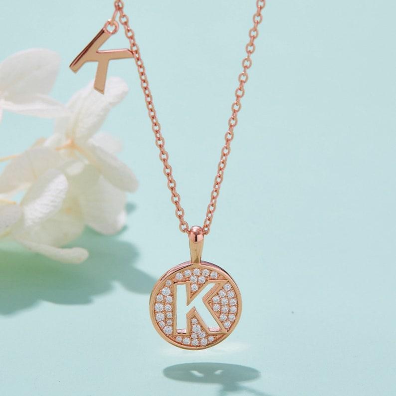 Personalized "K" latter diamond necklace