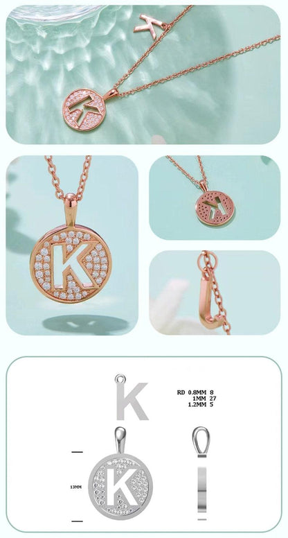 Personalized "K" latter diamond necklace