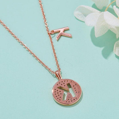 Personalized "K" latter diamond necklace