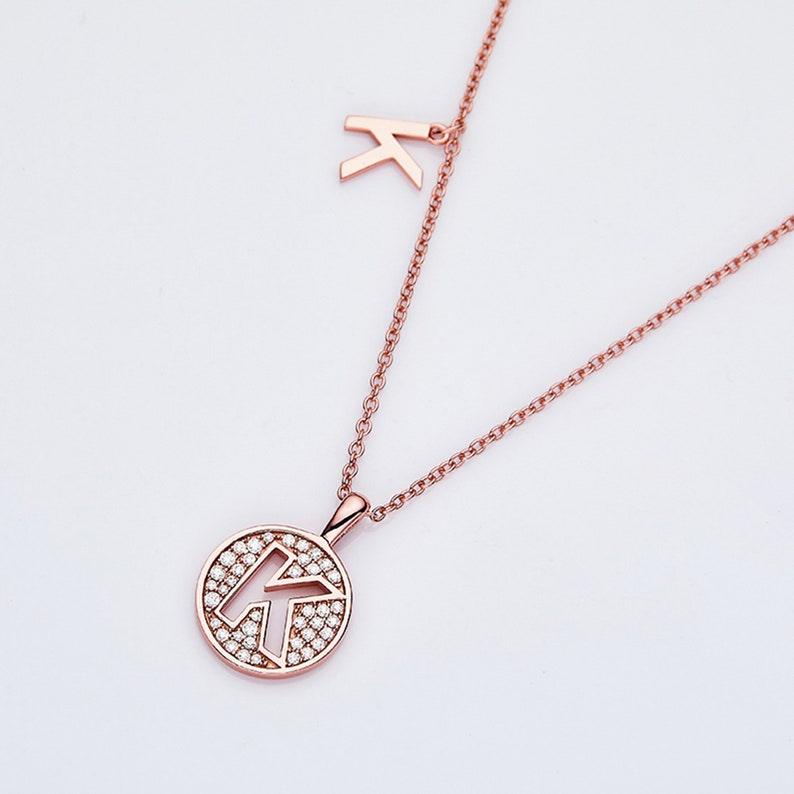 Personalized "K" latter diamond necklace