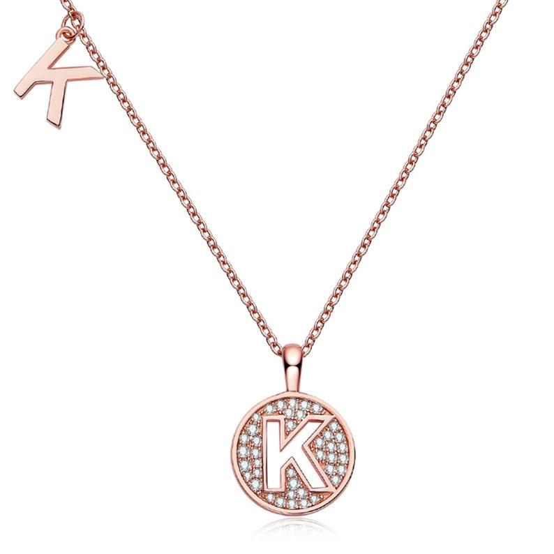 Personalized "K" latter diamond necklace