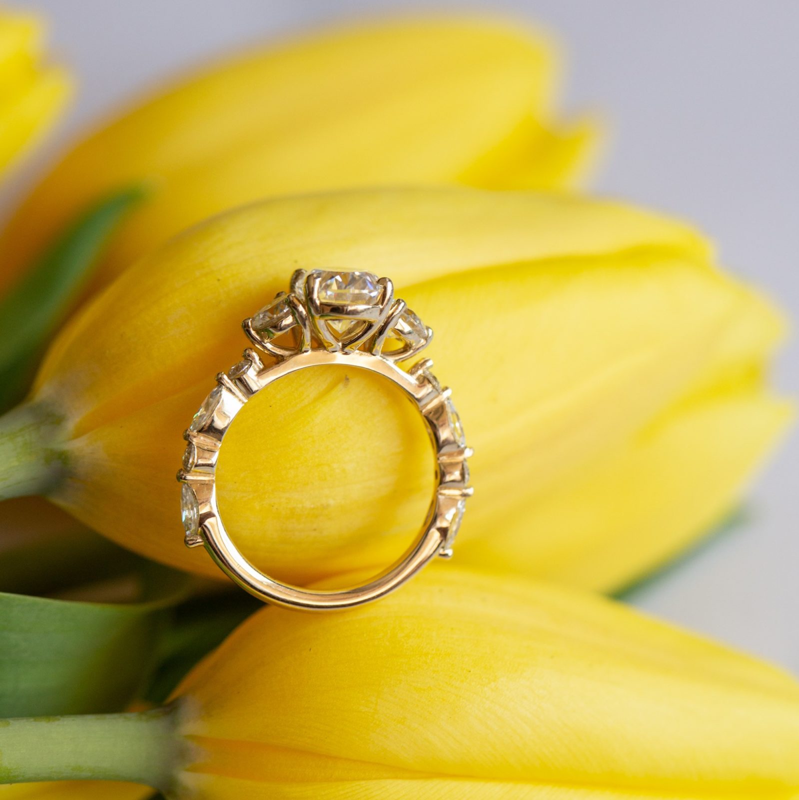 1.33 CT Oval Cut Pave Setting Moissanite Engagement Ring