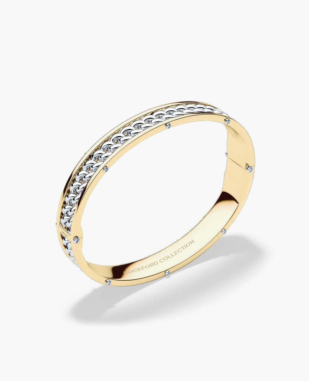 KENSINGTON Two-Tone Gold Cuban Link Bangle Bracelet - 9mm