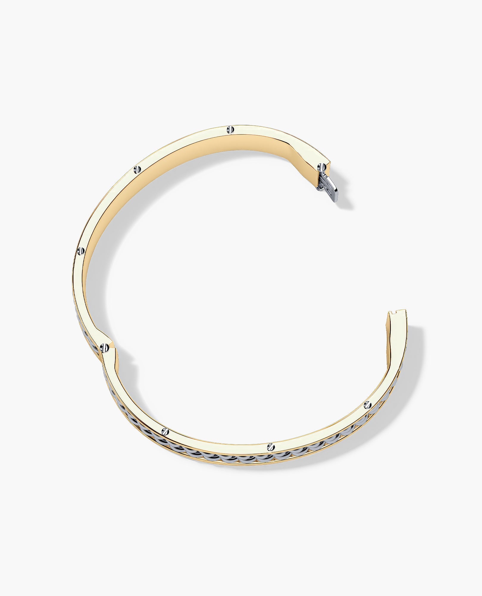 KENSINGTON Two-Tone Gold Cuban Link Bangle Bracelet - 9mm
