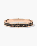 KENSINGTON Gold Cuban Link Bangle Bracelet with Black Diamonds - 9mm
