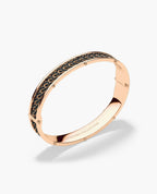 KENSINGTON Gold Cuban Link Bangle Bracelet with Black Diamonds - 9mm