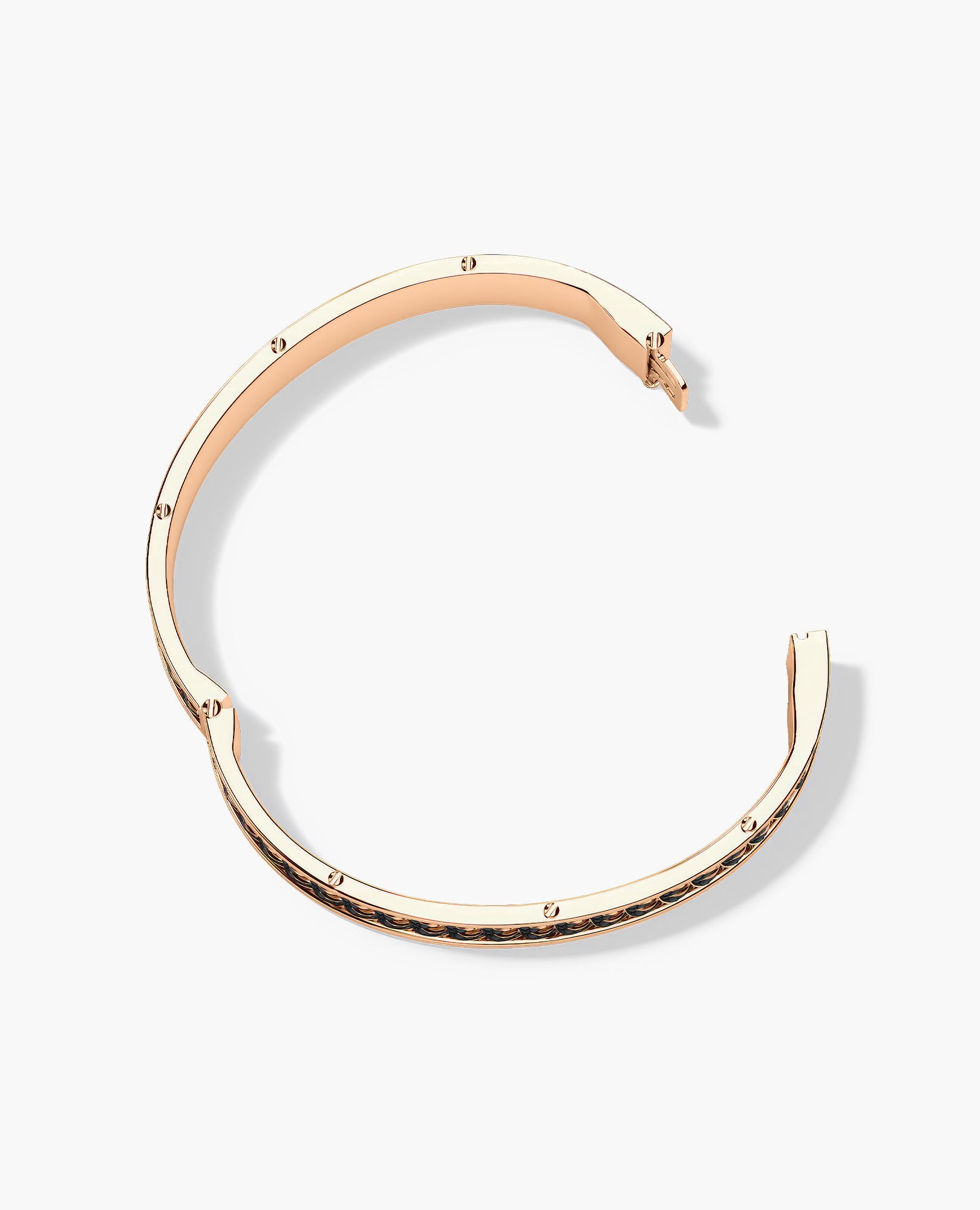 KENSINGTON Gold Cuban Link Bangle Bracelet with Black Diamonds - 9mm