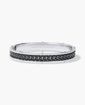 KENSINGTON Gold Cuban Link Bangle Bracelet with Black Diamonds - 9mm