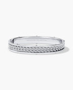 KENSINGTON Gold Cuban Link Bangle Bracelet with Diamonds - 9mm